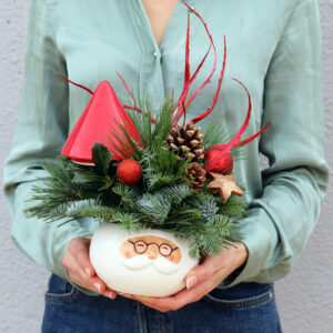 Papa Noel con flores