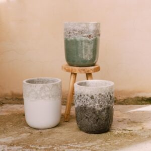 Maceta Cerámica Efecto Mineral