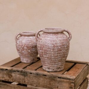 Jarrón de cerámica rosa